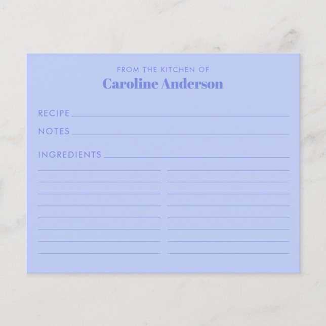 Aus der Küche des Personalisierten Lila Rezept (Vorderseite)