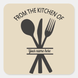 Aus der Küche mit dem Aufkleber