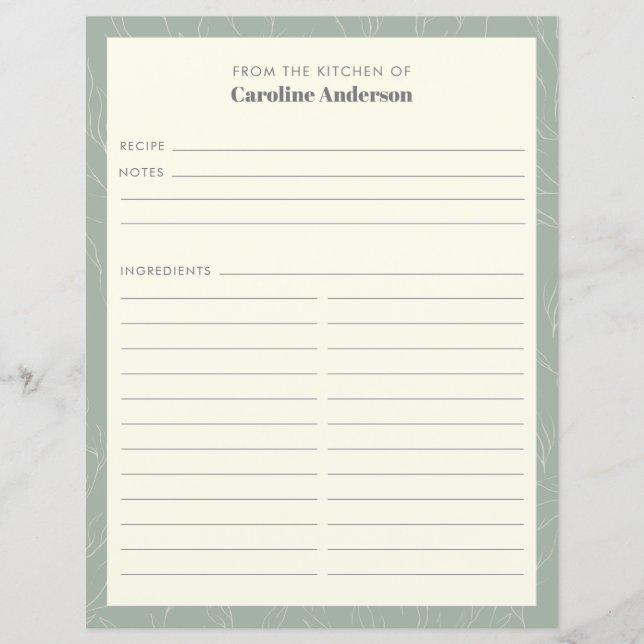 Aus der Küche | Seite Grüne Blumenzapfel (Vorderseite)