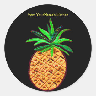 Aus der Küche von Ananas personalisiert Runder Aufkleber