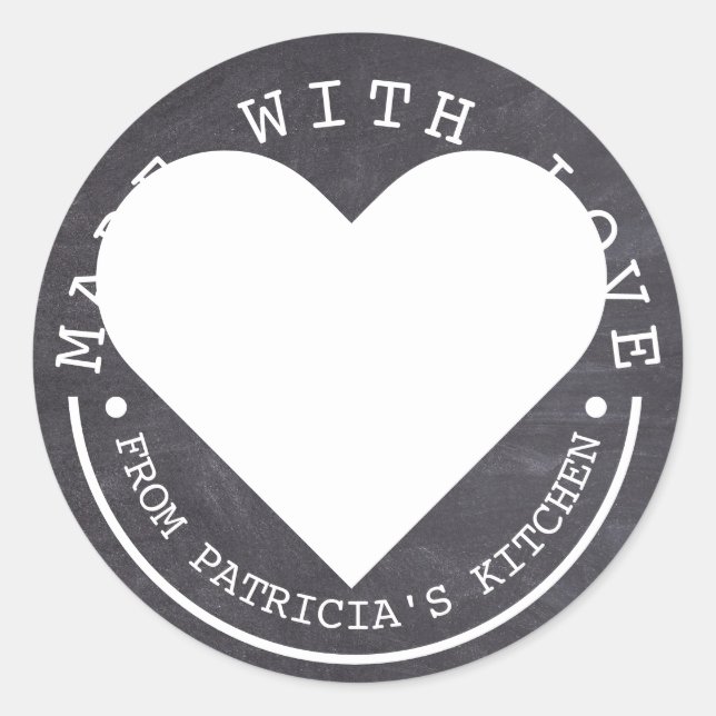 Aus der Küche von - aus Liebe Chalkboard Runder Aufkleber (Vorderseite)