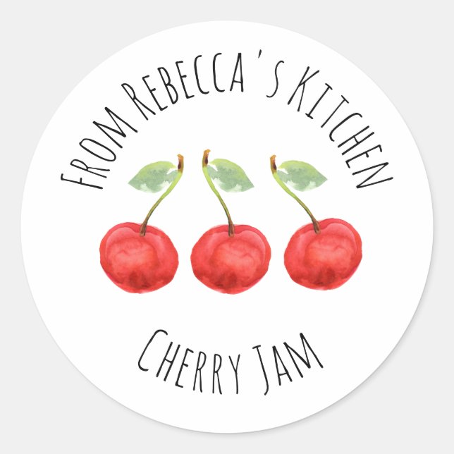 Aus der Küche von Cherry Jam Classic Round Runder Aufkleber (Vorderseite)
