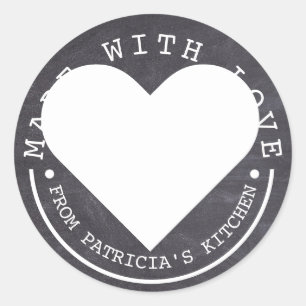 Aus der Küche von - Made with Liebe Chalkboard Runder Aufkleber