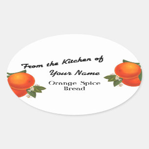 Aus der Küche von Orangenbackklebern Ovaler Aufkleber