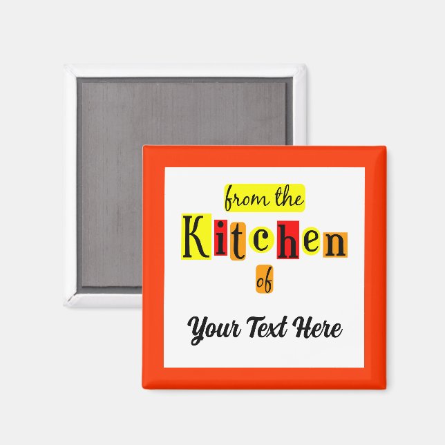 Aus der Küche von Retro benutzerdefiniertem orange Magnet (Vorderseite/Rückseite)