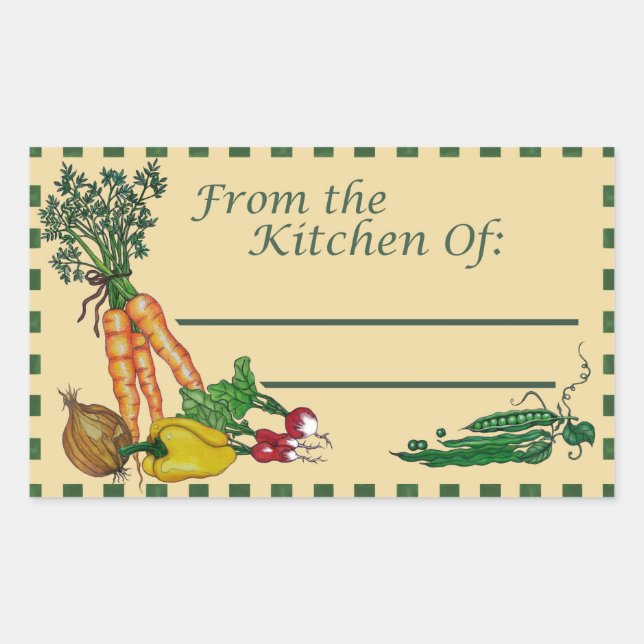 Aus der Küche von: Rezept Rechteckiger Aufkleber (Vorderseite)