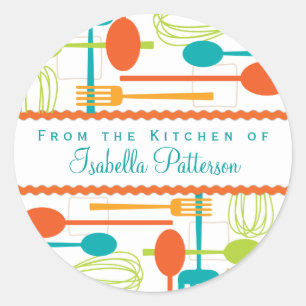 Aus der Küchenablage Kochgeschirr Runder Aufkleber