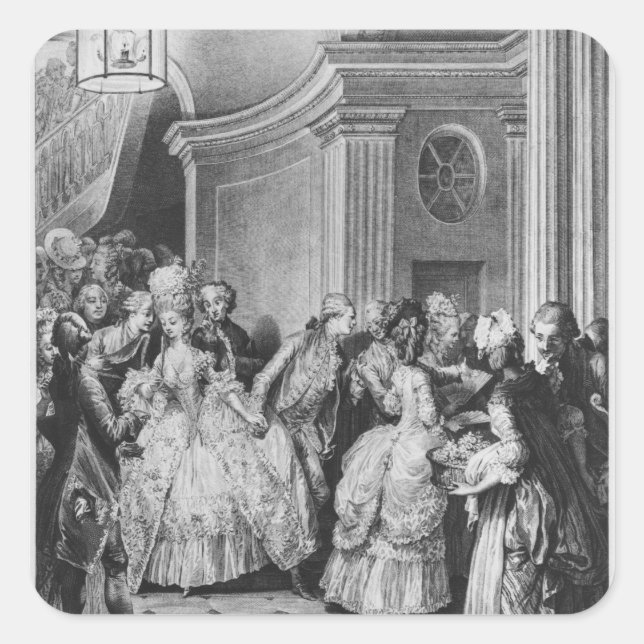 Aus der Oper kommen Quadratischer Aufkleber (Vorderseite)