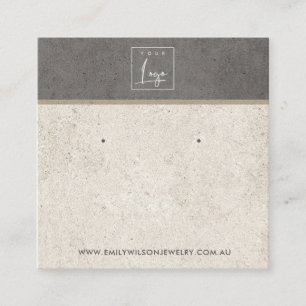 AUS DER WEISSEN GRAY STUCCO STUD EARRING DISPLAD C QUADRATISCHE VISITENKARTE
