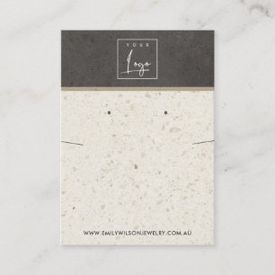 AUS DER WEISSEN GRAY TERRAZZO NEKLACE EARRING DISP VISITENKARTE