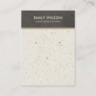 AUS DER WEISSEN GRAY TERRAZZO STUD OARRING DISPLAD VISITENKARTE