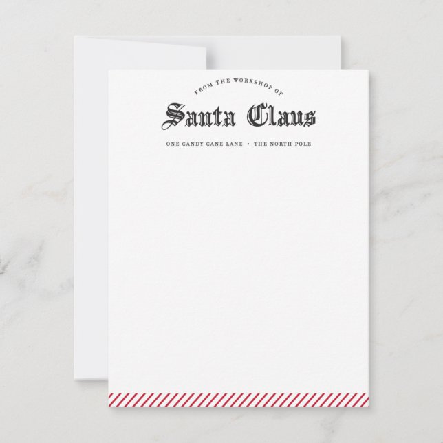 Aus der Werkstatt des Santa Claus Stationery, Card Mitteilungskarte (Vorderseite)