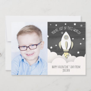 Aus diesem Welt Foto Weltraum Klassenzimmer Valent Karte