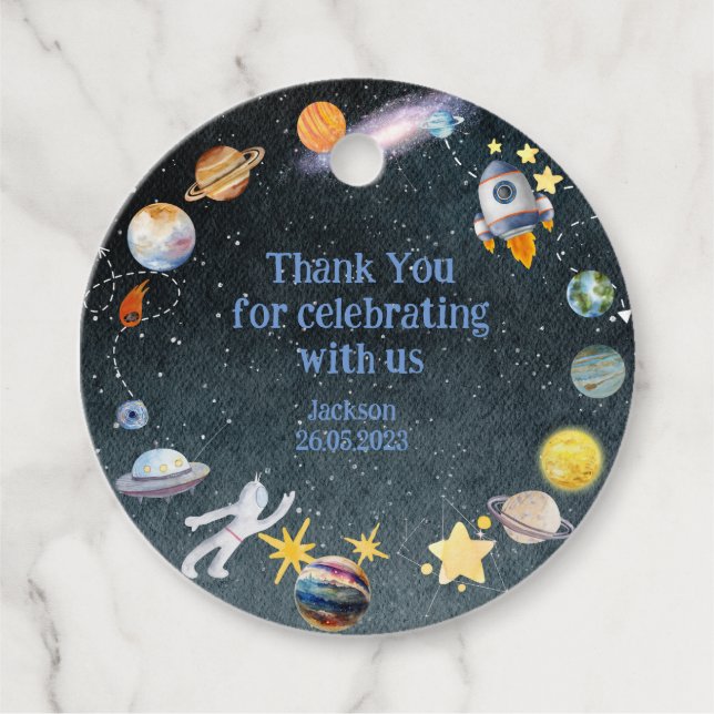 Aus diesem Weltraum-Abenteuer danke Geschenkanhänger (Vorderseite)