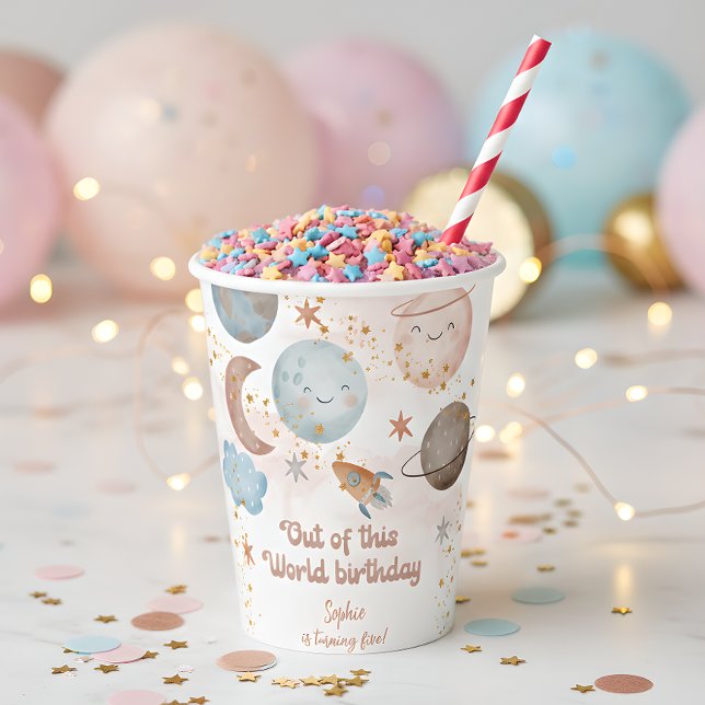 Aus diesem Weltraum-Abenteuer-Kindergeburtstag Pappbecher (Von Creator hochgeladen)