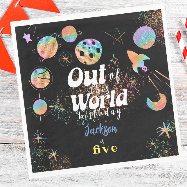 Aus diesem Weltraum-Abenteuer-Kindergeburtstag Serviette (Von Creator hochgeladen)