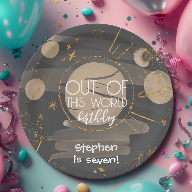 Aus diesem Weltraum Geburtstag Pappteller (Von Creator hochgeladen)