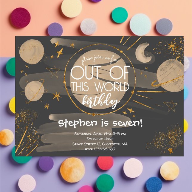 Aus diesem Weltraum Geburtstagseinladung Einladung (Von Creator hochgeladen)