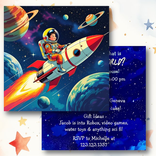 Aus diesem Weltraum ging Junge zum Geburtstag Karte (Von Creator hochgeladen)