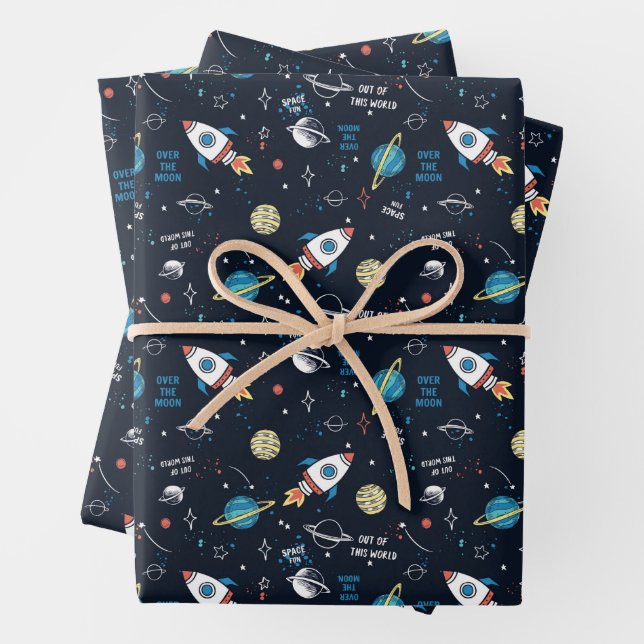 Aus diesem Weltraummuster Geschenkpapier Set (Beispiel)