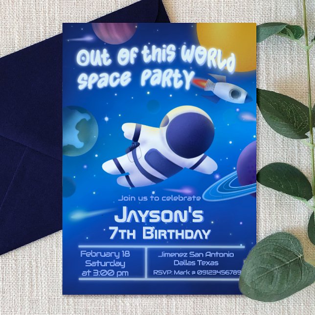 Aus diesem World Space Party Einladung (Out of this World Space Party Invitation)