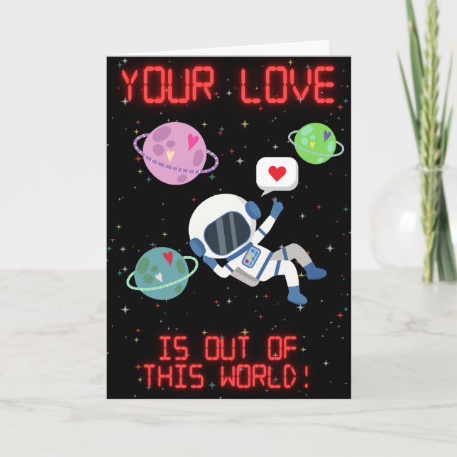 Aus dieser Welt Astronauten Funny Valentine Card Karte (Vorderseite)