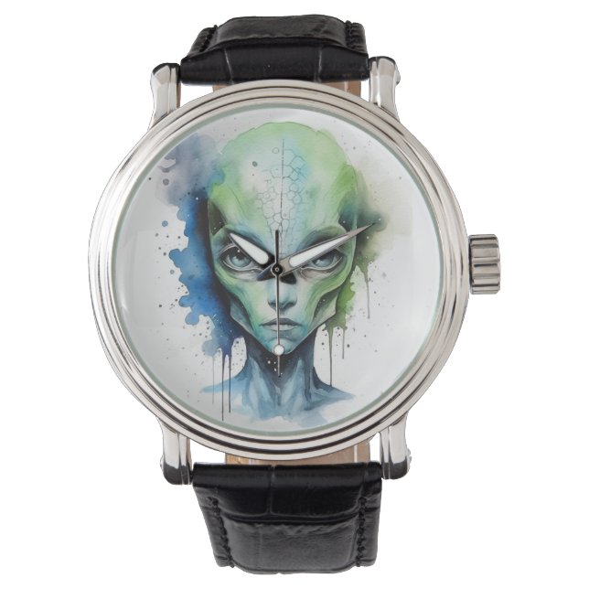 Aus dieser Welt Galaxy Alien Ufo Armbanduhr (Vorderseite)