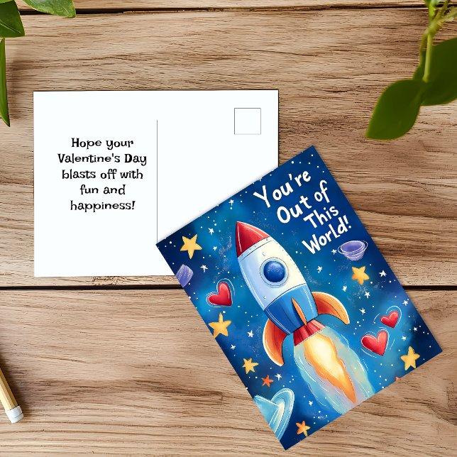 Aus dieser Welt kids Valentinstag Feiertagspostkarte (Von Creator hochgeladen)