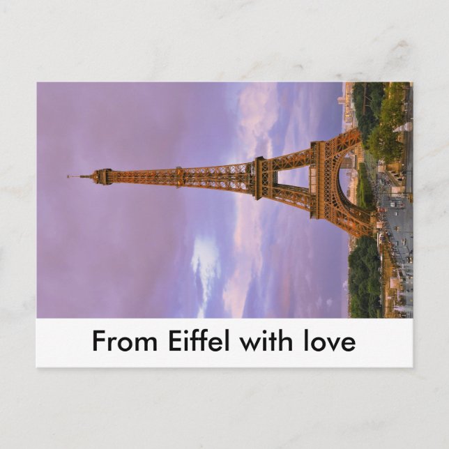 Aus Eiffel mit Liebe Postkarte (Vorderseite)
