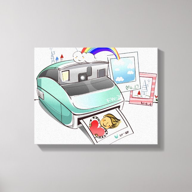 Aus einer Sofortkamera kommendes Foto Leinwanddruck (Vorderseite)