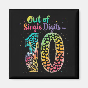 Aus einstellig bin ich 10 Tie-Dye Geburtstag für G Magnet