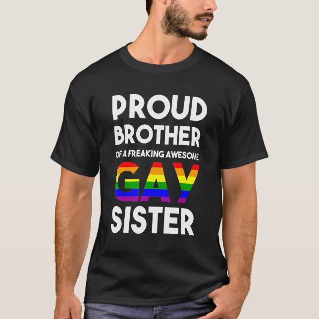 Aus Gay Pride Stuff Stolz Ally Brother Gay T-Shirt (Vorderseite)