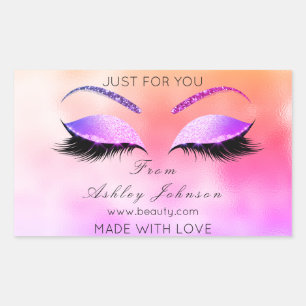 Aus Glitzer Lashes rechteckiges rosa Makeup Rechteckiger Aufkleber