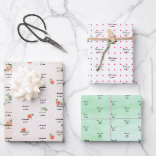 Aus Hand-Sortiment von Wrapping Paper Sheets Geschenkpapier Set