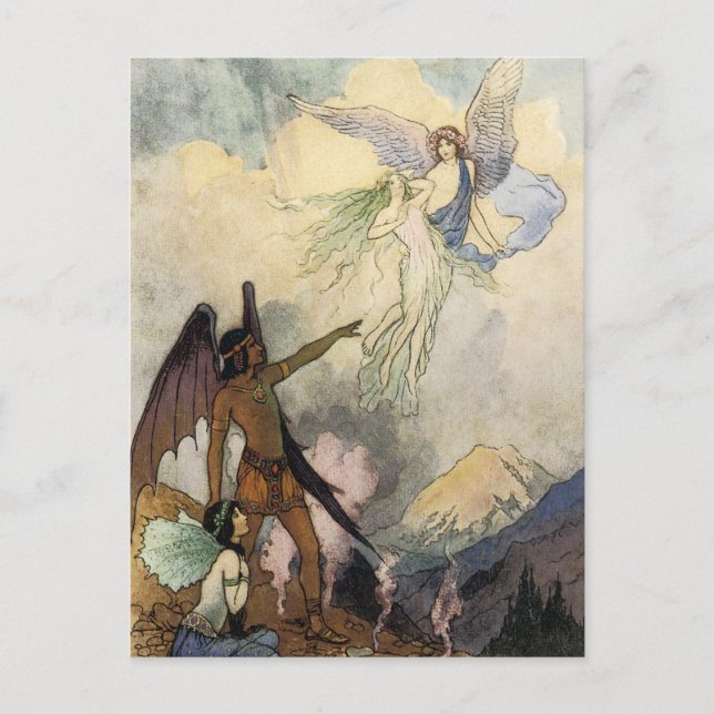 Aus, ihr eisige Geister, Fliegen Postkarte (Vorderseite)