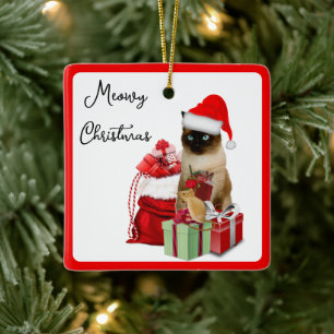 Aus Ihrer Katze Siamese Meowy Weihnachtsschmuck