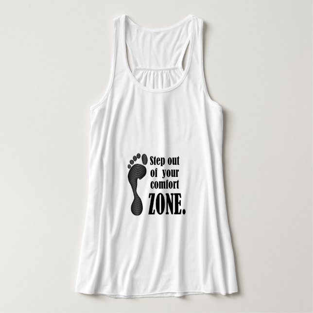 aus Ihrer Komfortzone aussteigen Tank Top (Design Vorderseite)
