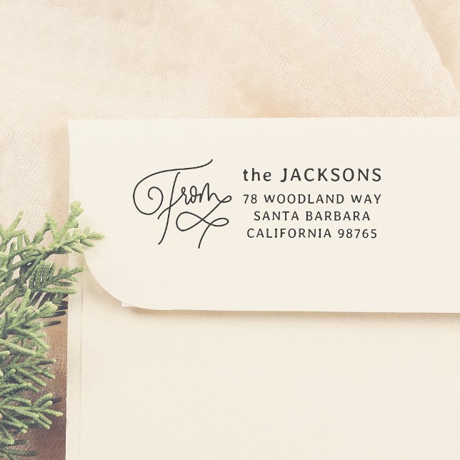 Aus Kalligrafie Familienname und Rücksendeadresse Permastempel (Von Creator hochgeladen)