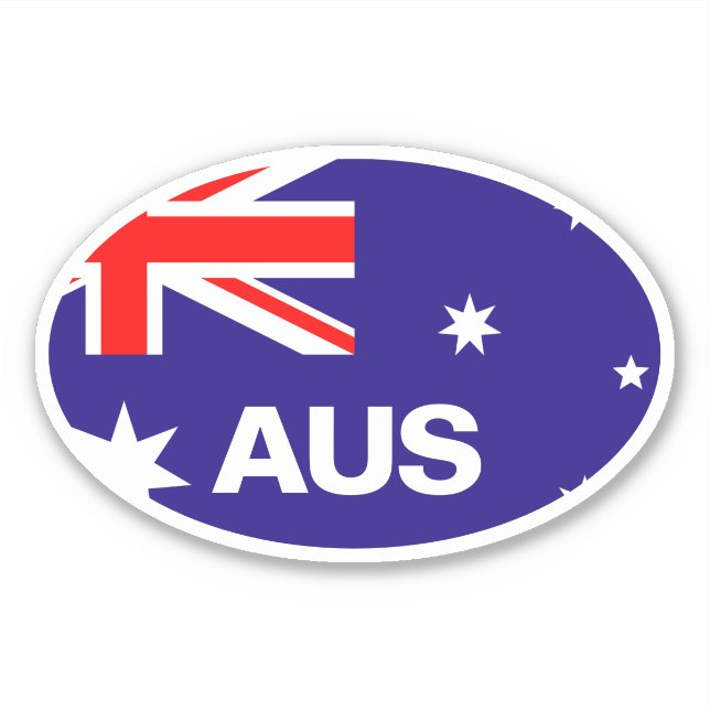 AUS-Ländercode Australiens-Flaggenoval-Vinyl-Fahrz Aufkleber (Vorderseite)