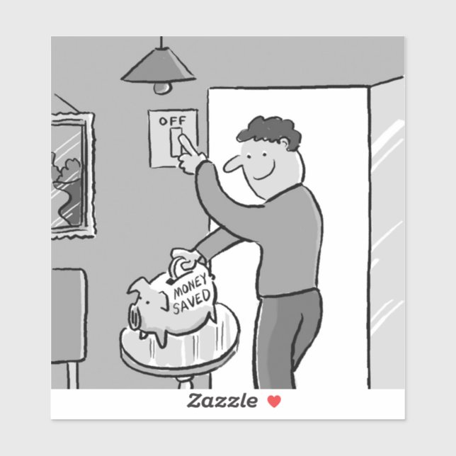 Aus-Leuchten Rettend Energie ausschalten Aufkleber (Blatt)