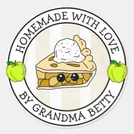 Aus Liebe, Apfelkuchen, hausgemachte Zuhause gebac Runder Aufkleber