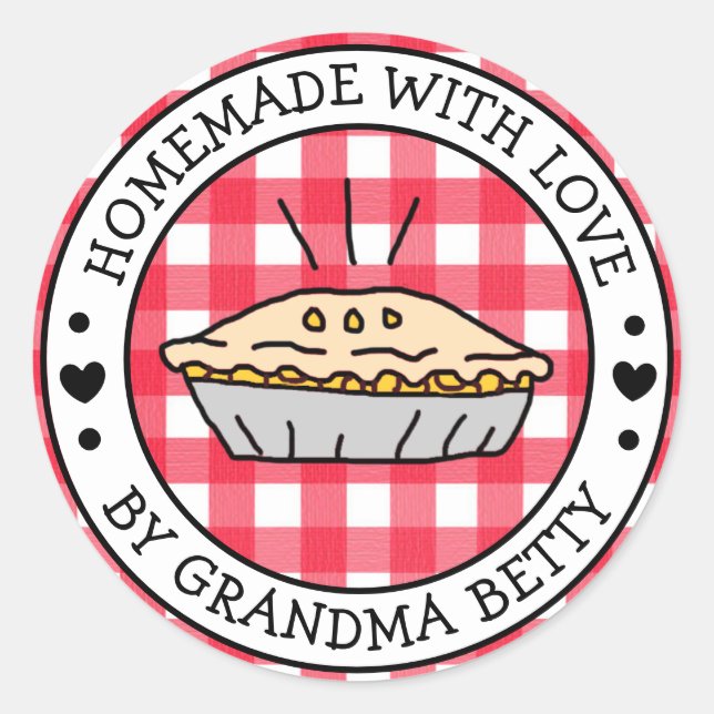 Aus Liebe gefertigt, hausgemachte Apple Pie Gesche Runder Aufkleber (Vorderseite)