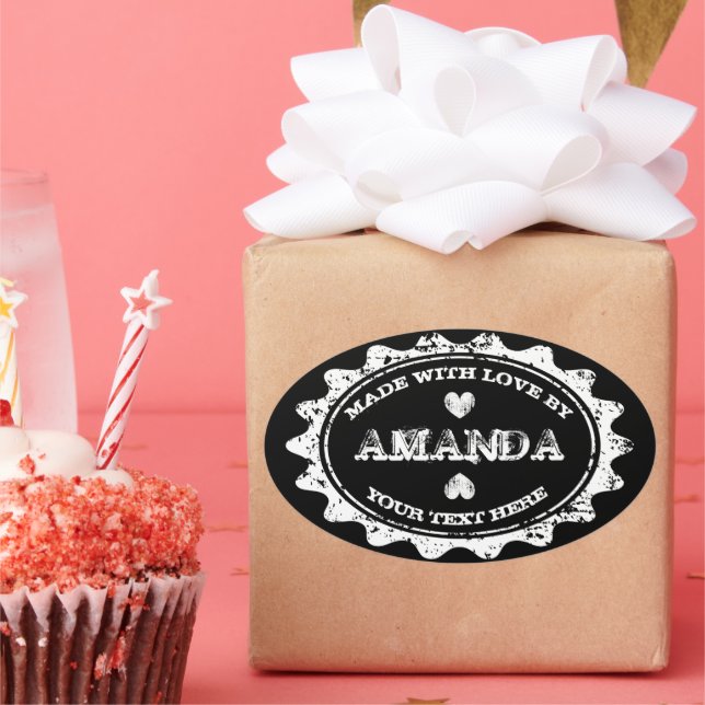 Aus Liebe gefertigte Aufkleber für Backwaren (Party)