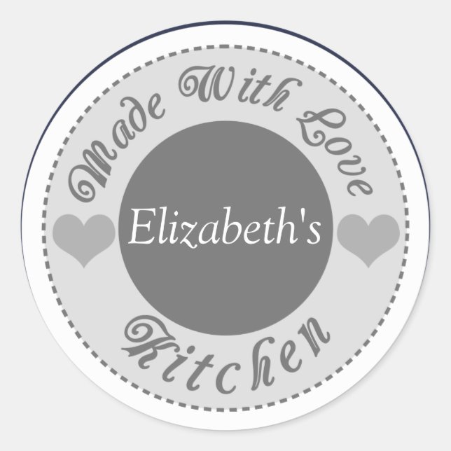 Aus Liebe gefertigte Backkleber Runder Aufkleber (Vorderseite)