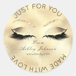 Aus Liebe Glitzer Lashes Gold Sepia Makeup Runder Aufkleber