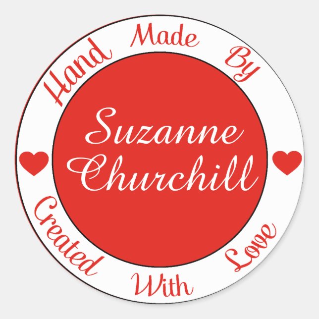 Aus Liebe - handgefertigt - Aufkleber - SRF (Vorderseite)