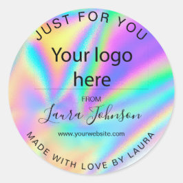 aus Liebe-Holograph-Folie mit Ihrem Logo Runder Aufkleber