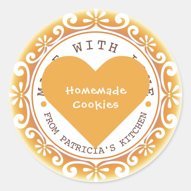 Aus Liebe-Keksen aus der gelben Küche Runder Aufkleber (Vorderseite)