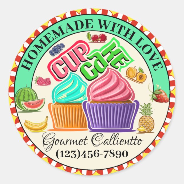 Aus Liebe-Lebensmittelaufkleber Runder Aufkleber (Vorderseite)