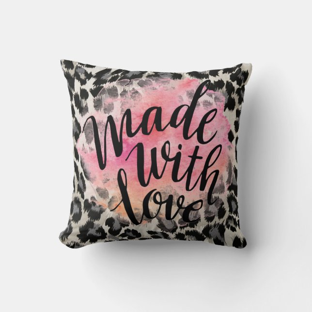 Aus Liebe Leopard Print Decorative Kissen (Vorderseite)